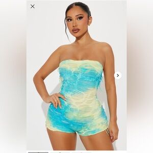 So Much Play Tie Dye Romper Blue